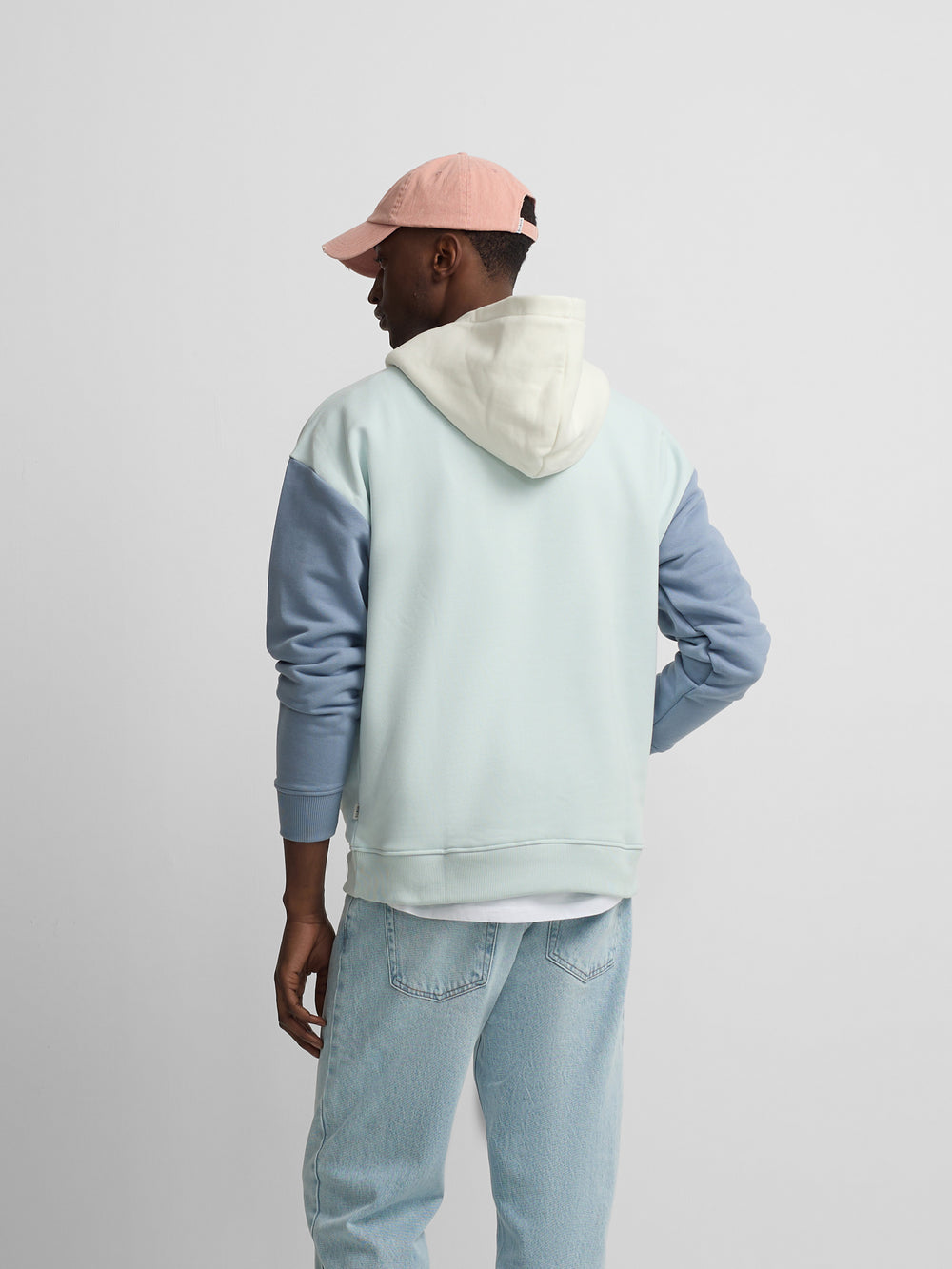 Sweat à capuche multicolore bleu turquoise