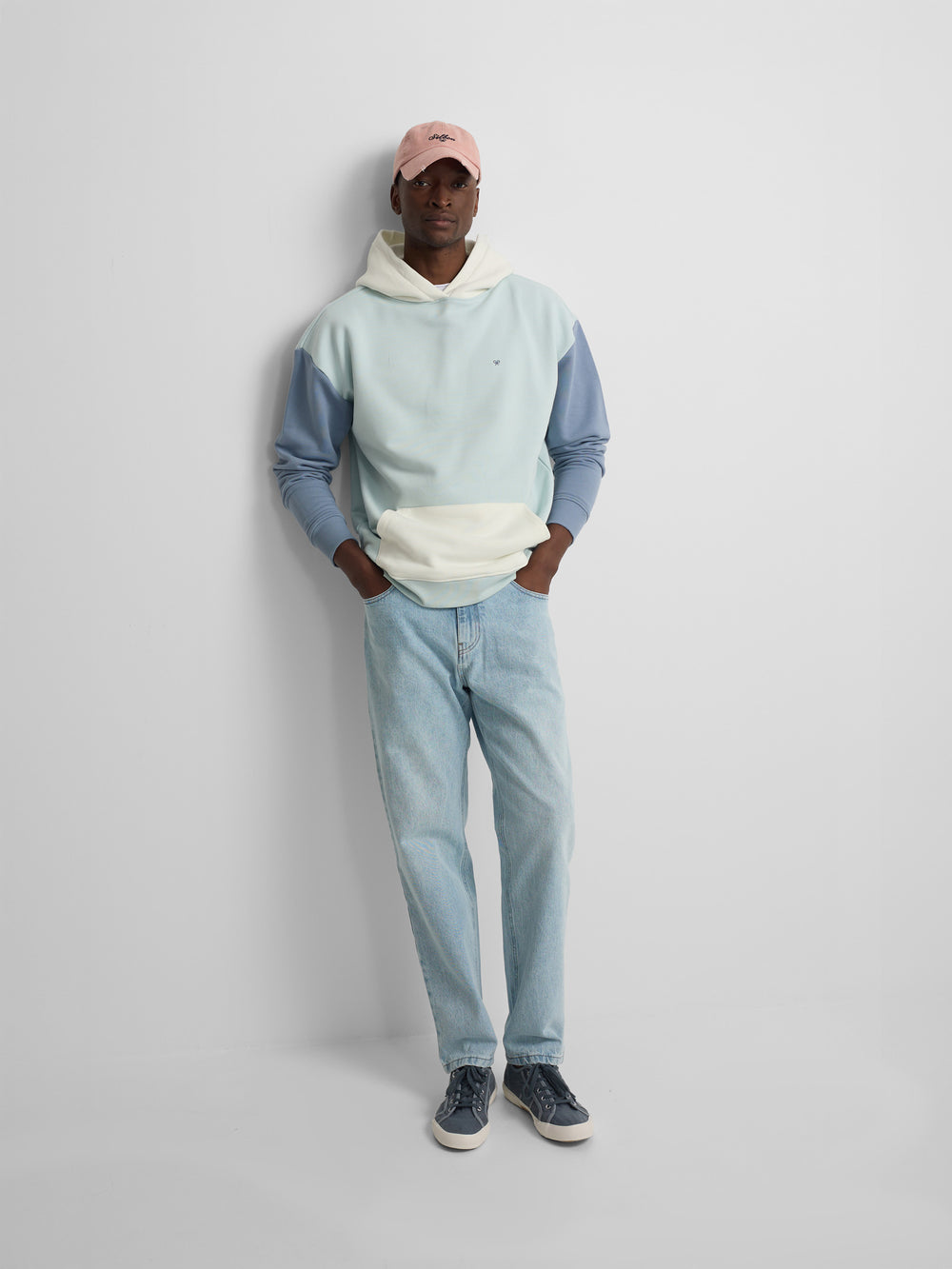 Sweat à capuche multicolore bleu turquoise