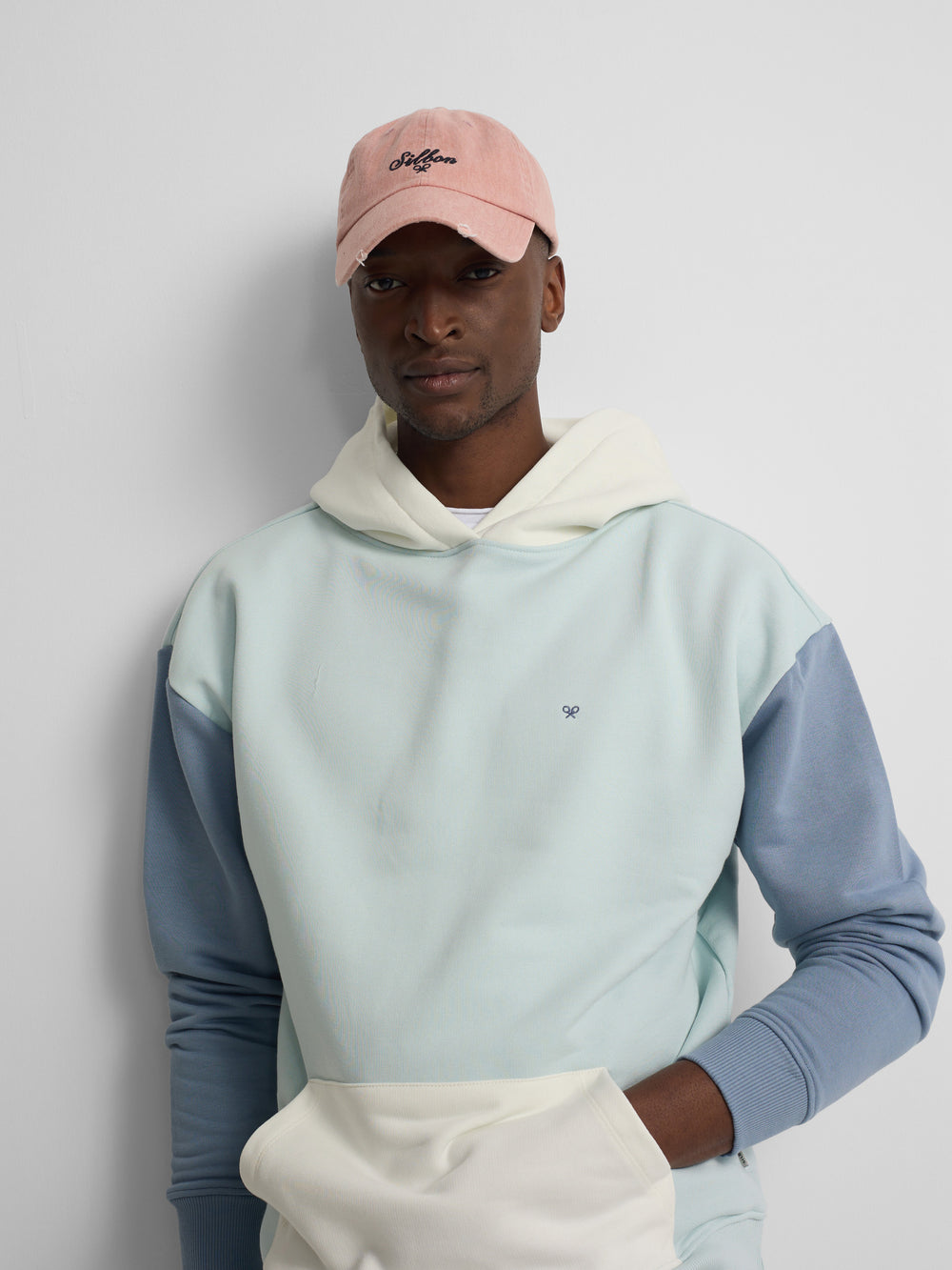 Sweat à capuche multicolore bleu turquoise