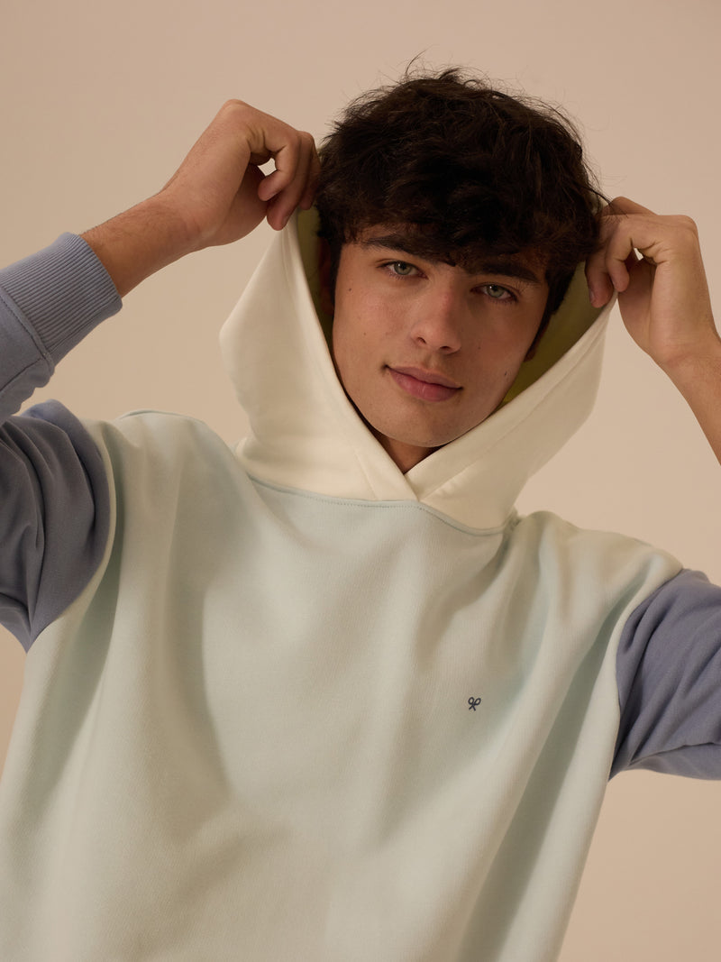 Sweatshirt com capuz multicolor aguamarina