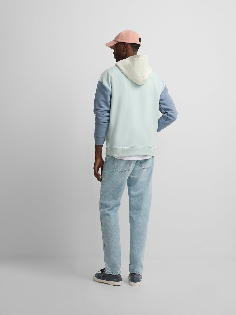 Sweat à capuche multicolore bleu turquoise