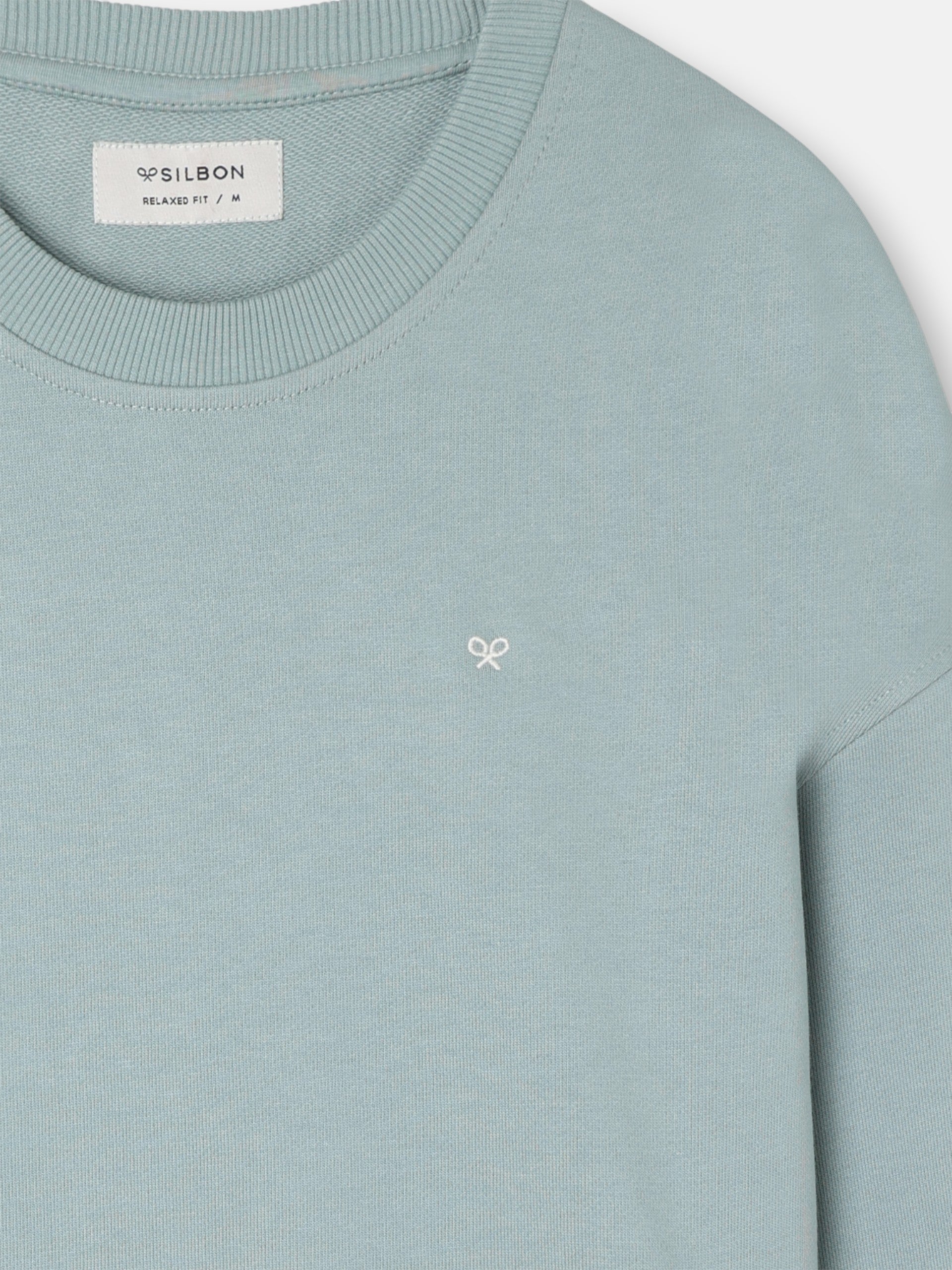 Sweat-shirt coupe décontractée vert et gris