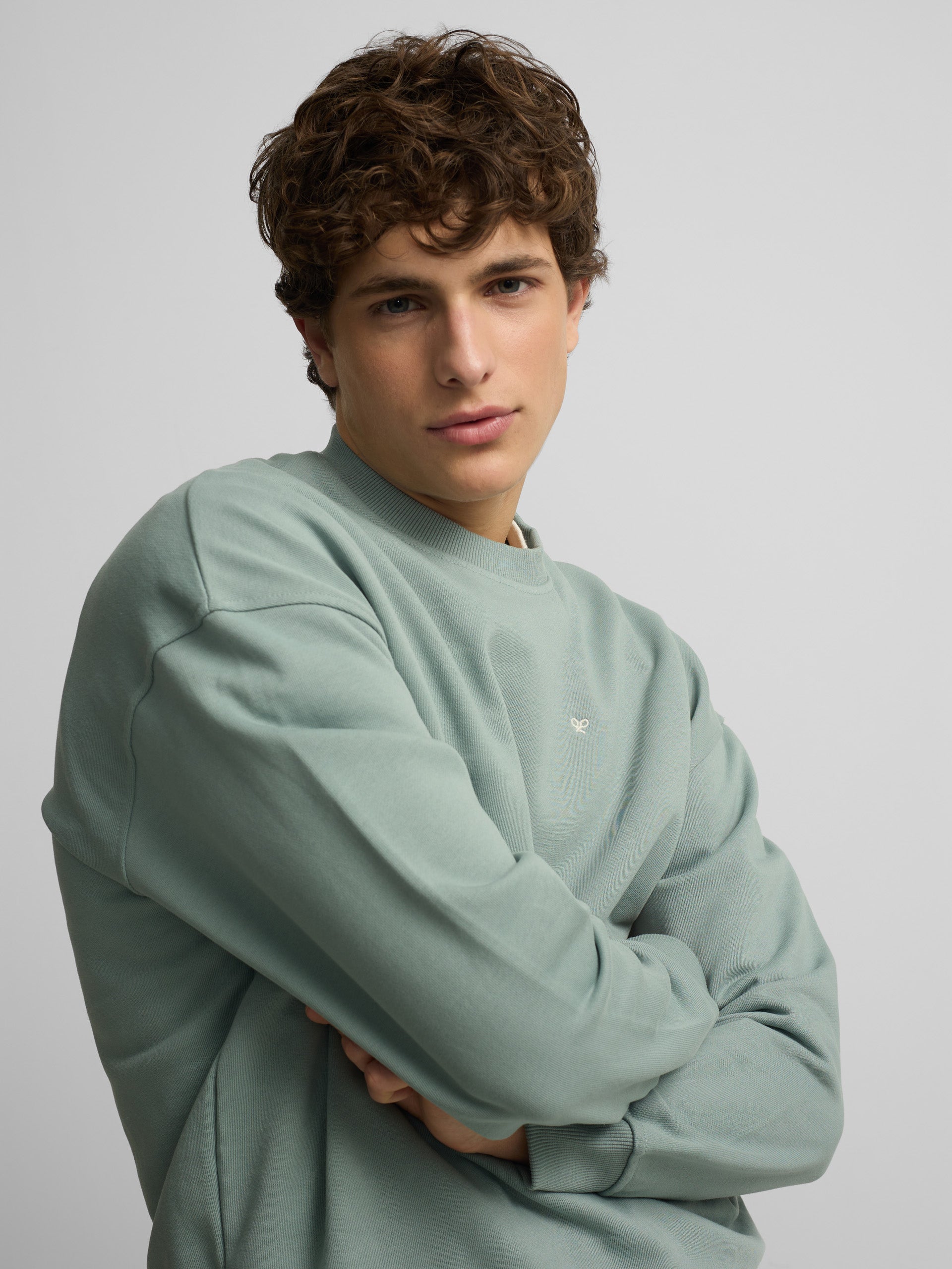 Sudadera relaxed fit plans verde gris