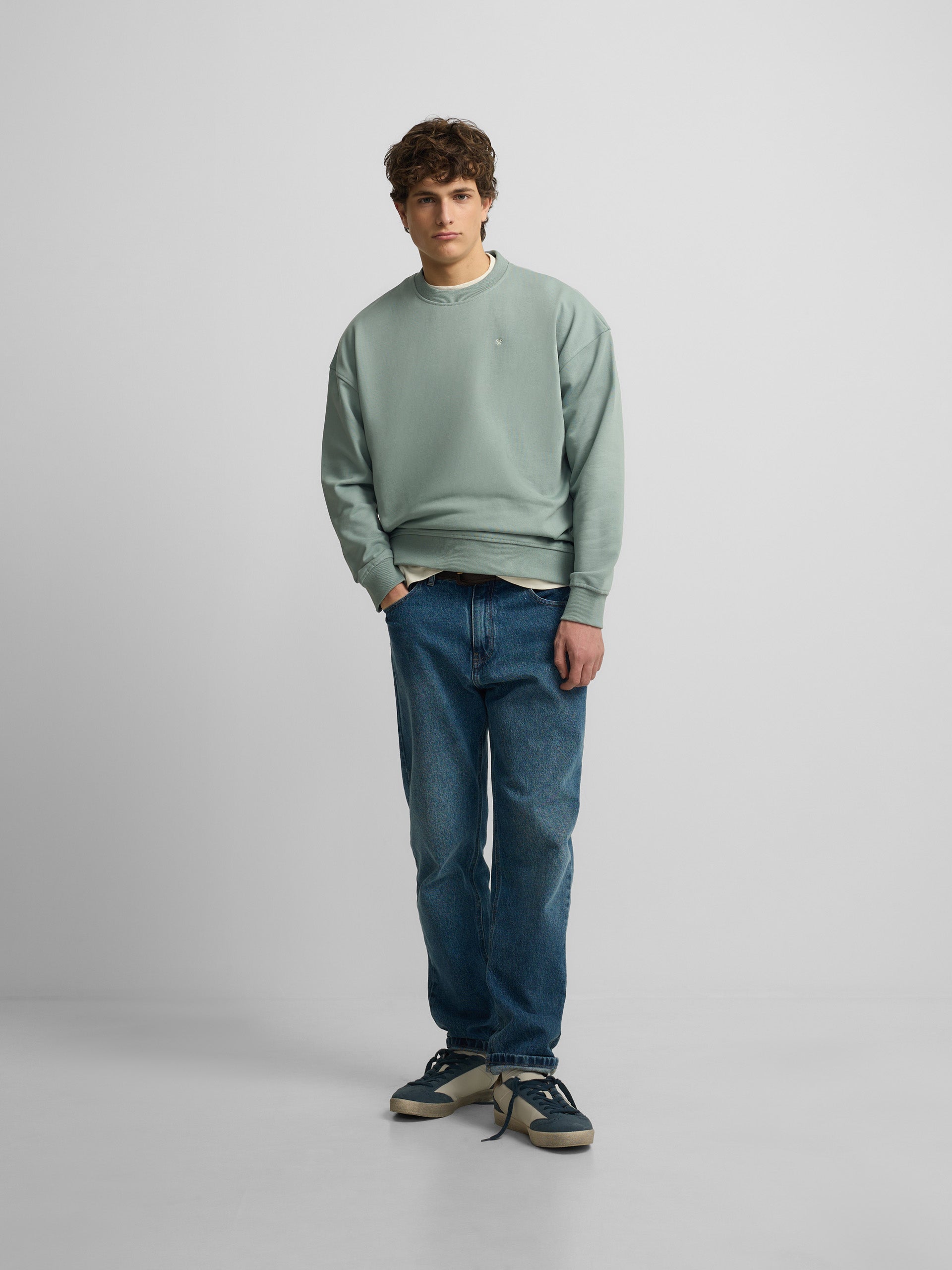 Sudadera relaxed fit plans verde gris