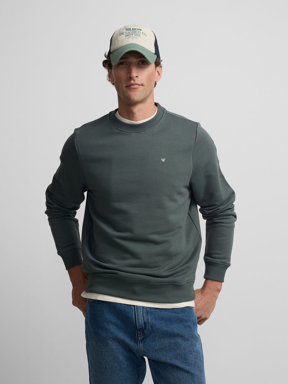 Silbon Classics dark green sweatshirt