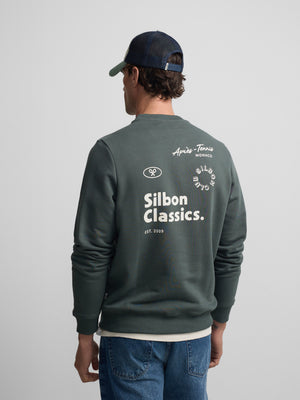 Silbon classics dark green sweatshirt