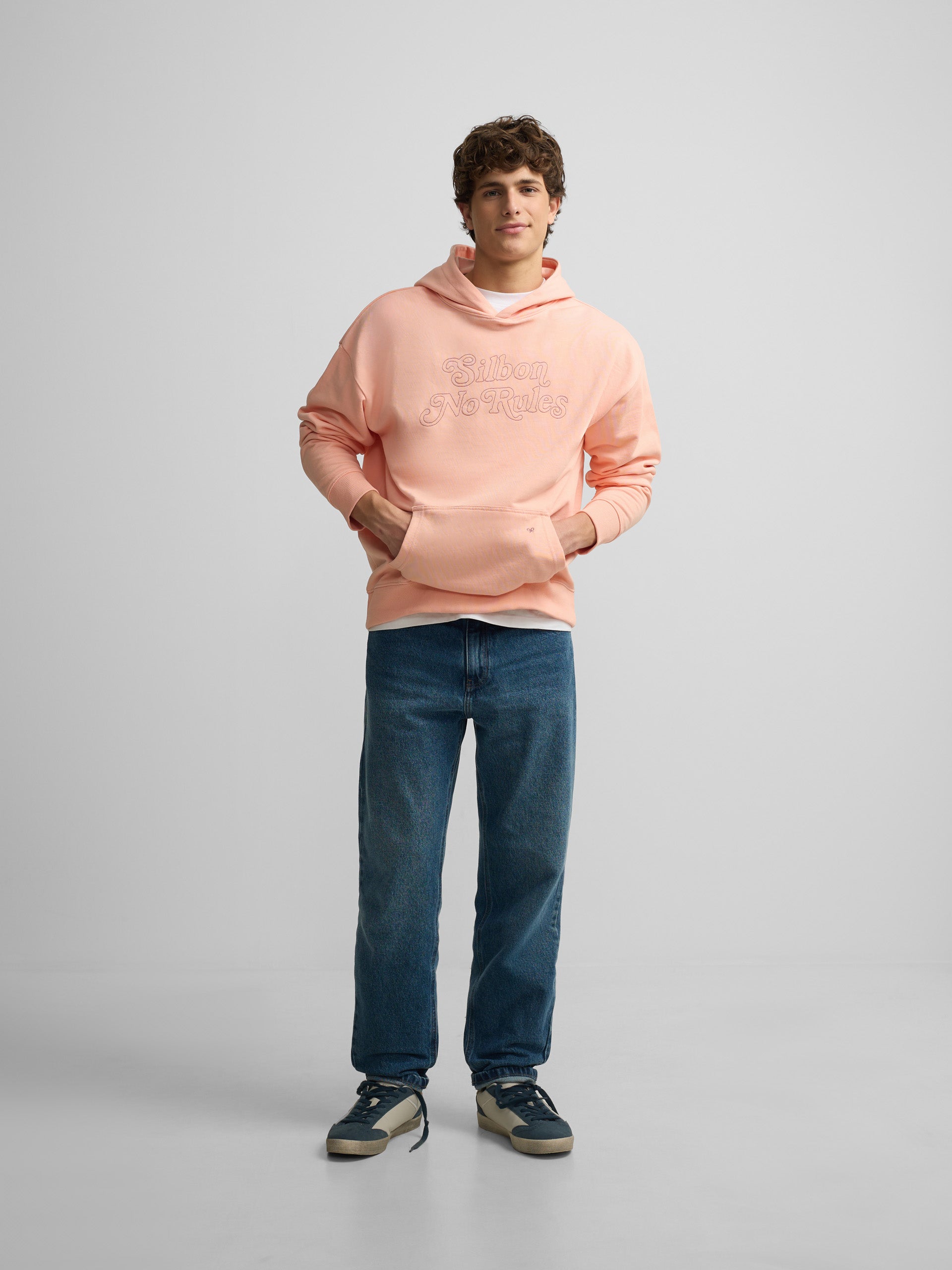 Sudadera relaxed fit hoodie no rules coral