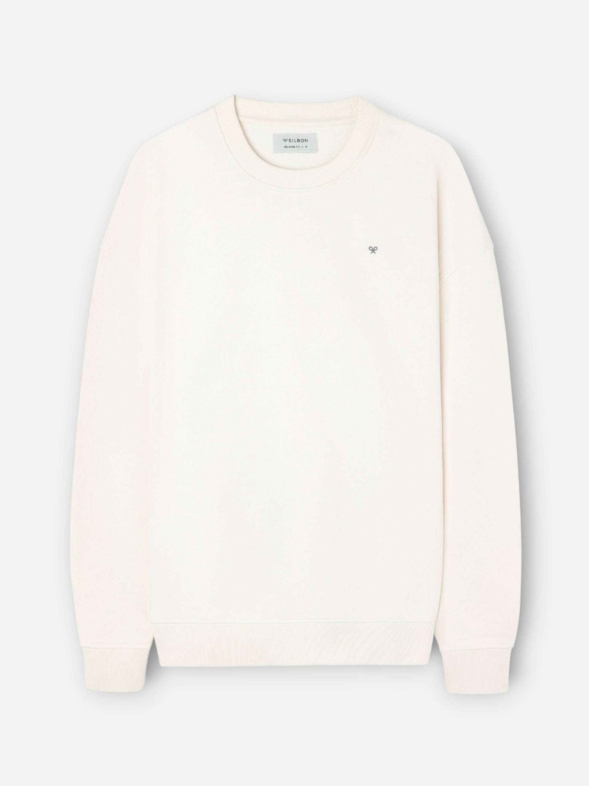 Sudadera relaxed fit plans crema