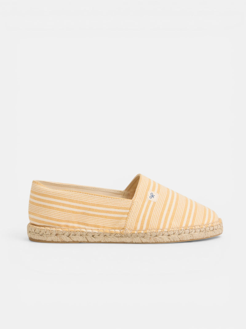 Yellow striped espadrille