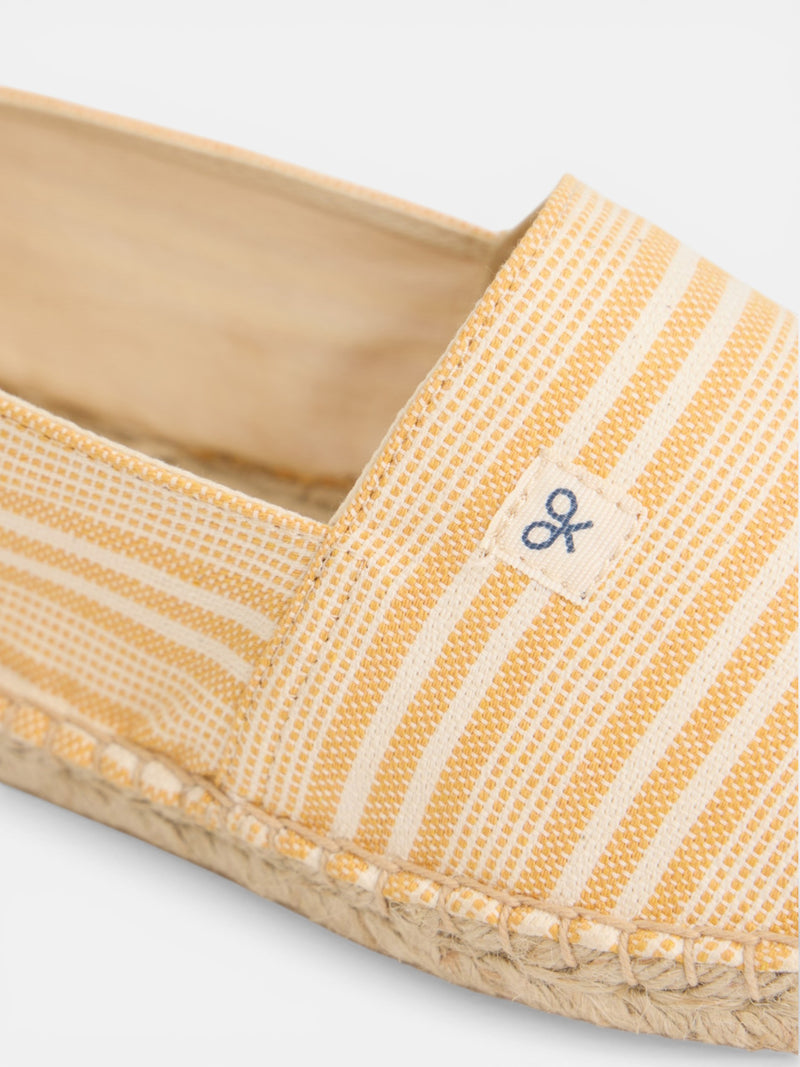 Yellow striped espadrille