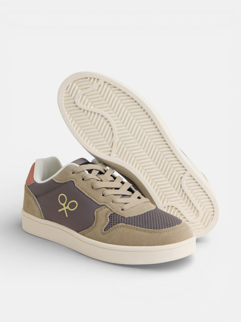 Baskets bicolores vert gris