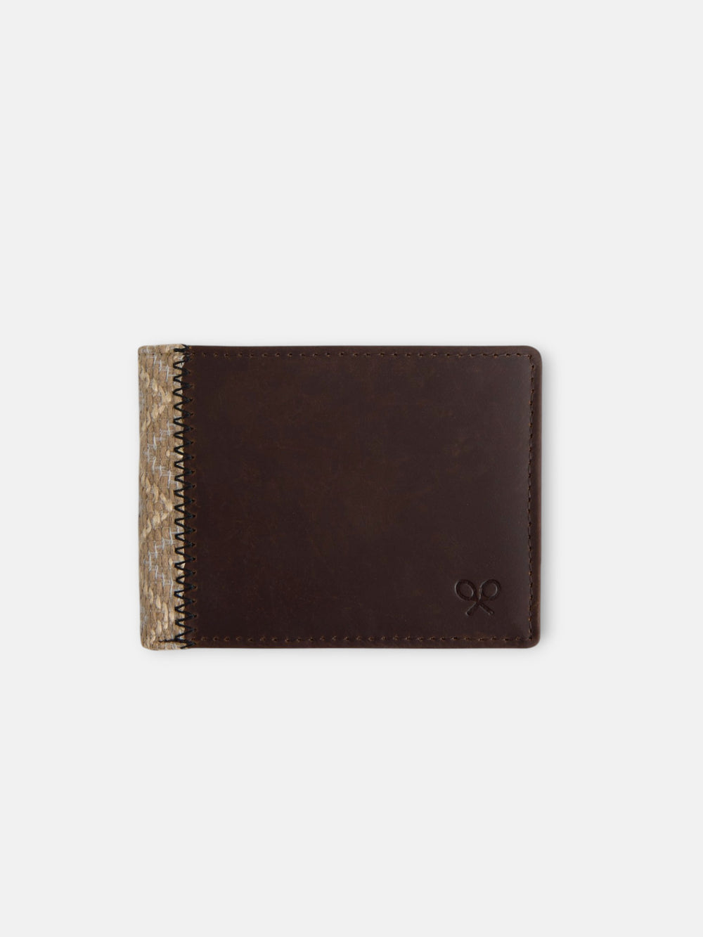 Cartera detalle étnico piel marron