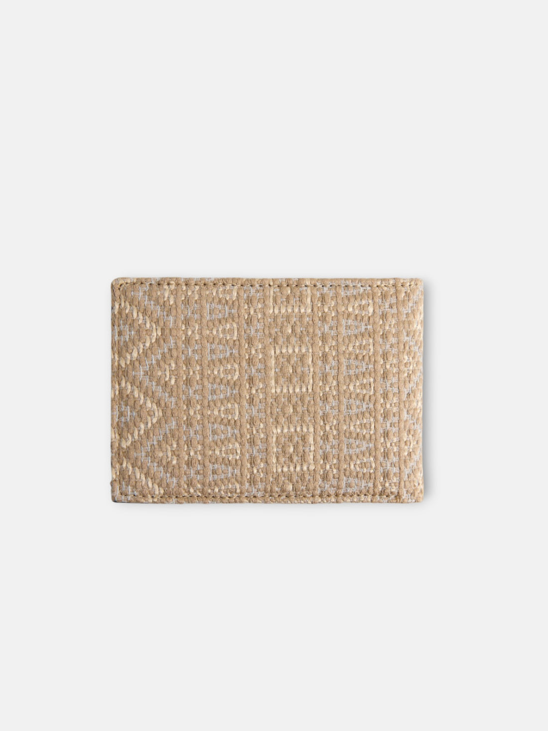 Portefeuille en cuir marron à détail ethnique
