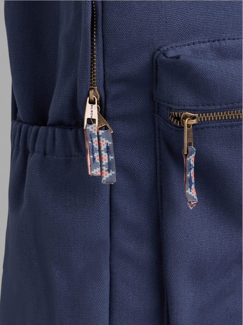 Navy blue ethnic racket backpack