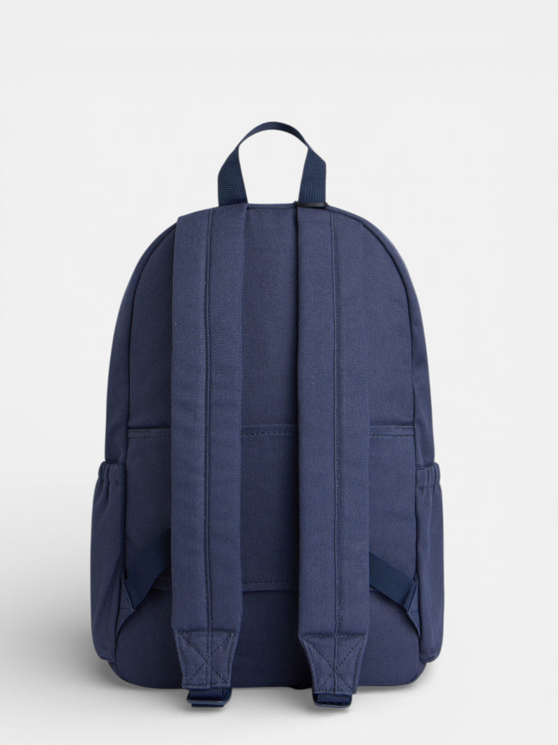 Navy blue ethnic racket backpack