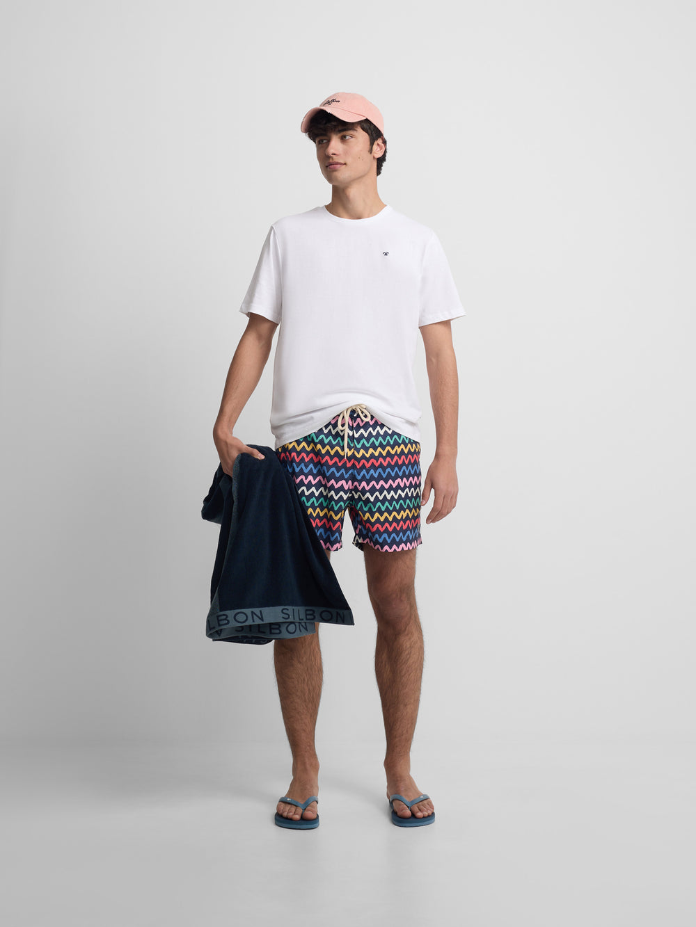 Bañador zigzag multicolor azul marino