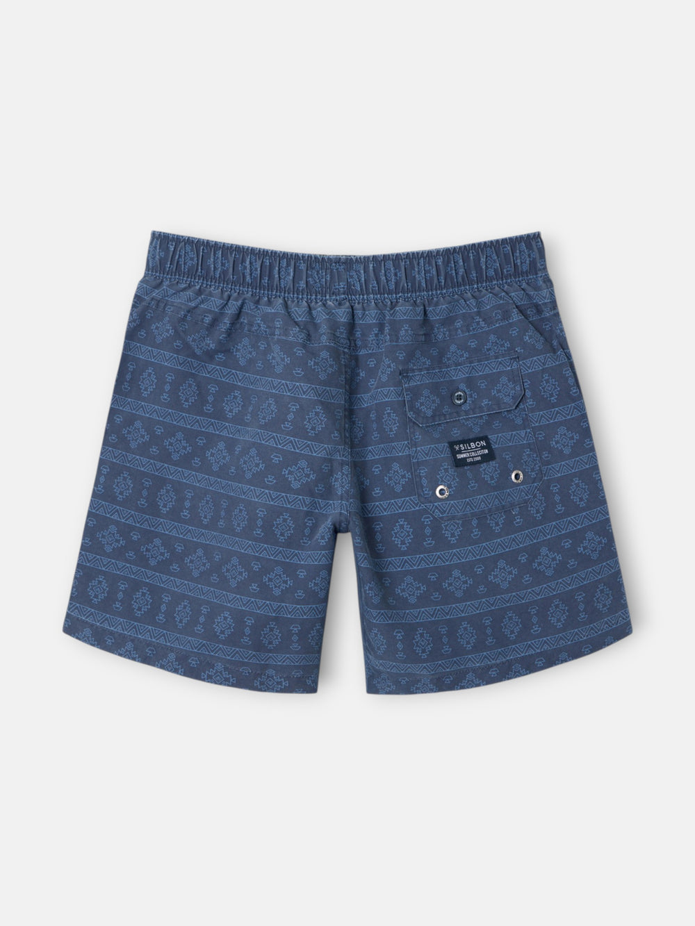 Maillot de bain ethnique, bleu marineé délav