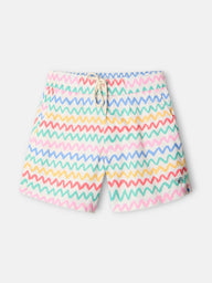 Fato de banho zigzag multicolor creme