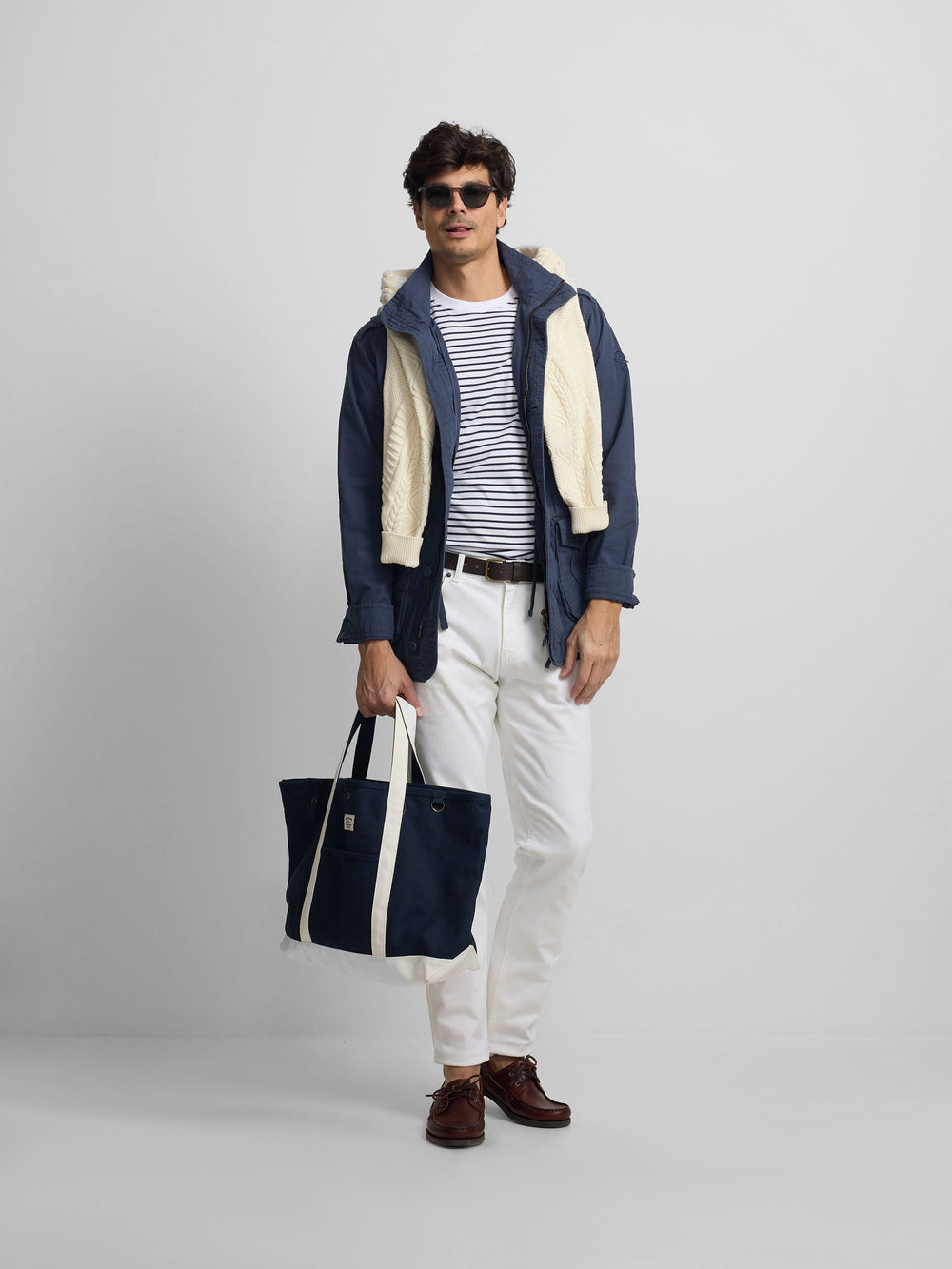 Parka bleu marine à patchs