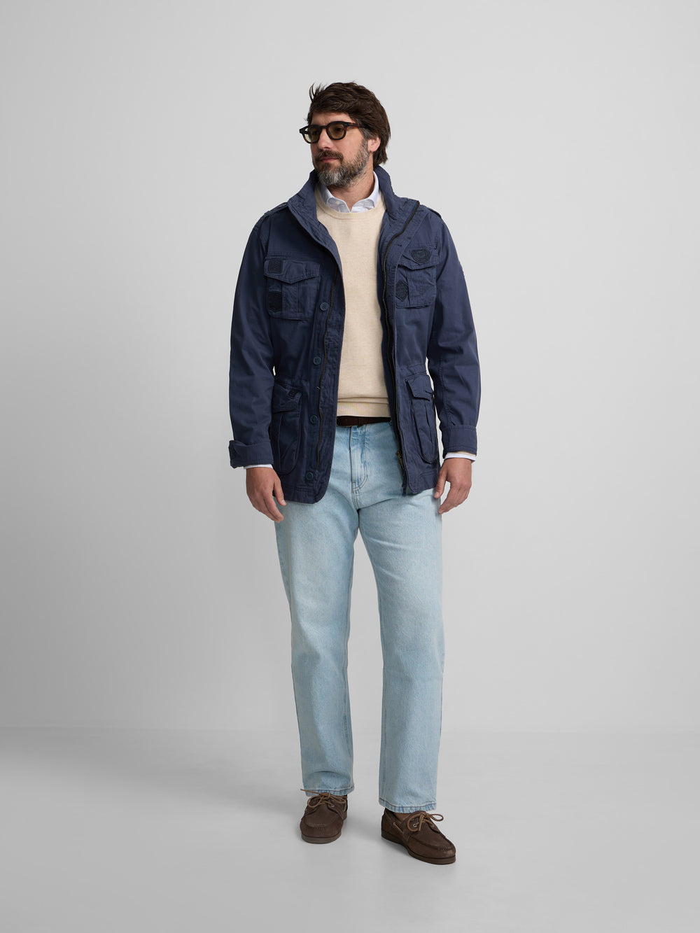 Parka parches azul marino