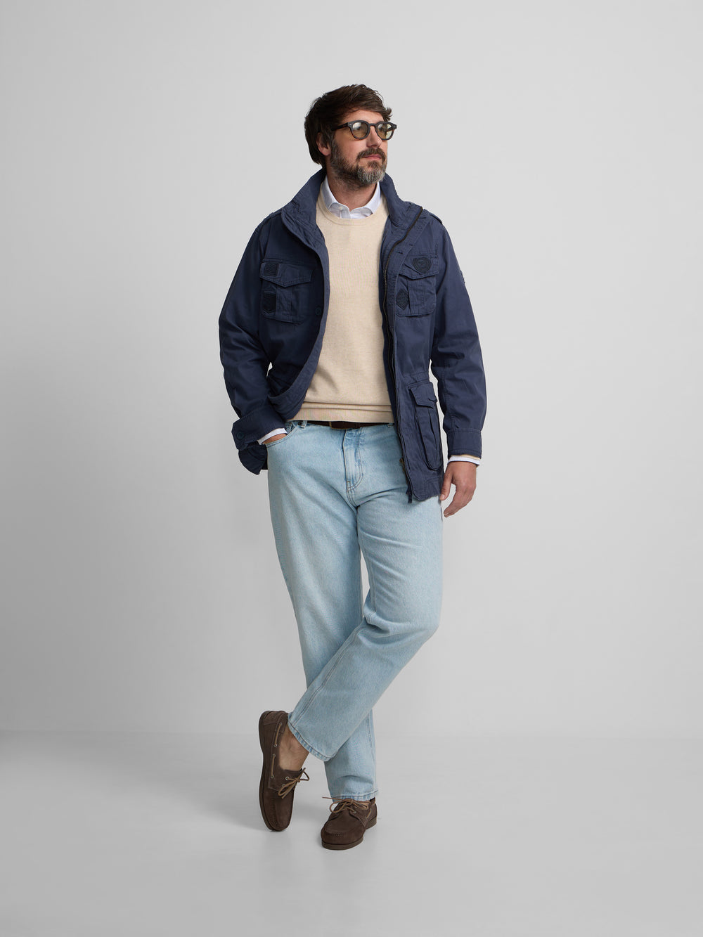 Parka parches azul marino