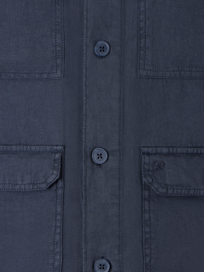 Sobrecamisa lino azul