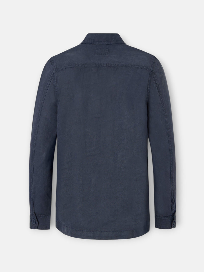 Sobrecamisa lino azul