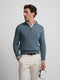Jersey liso media cremallera azul petroleo