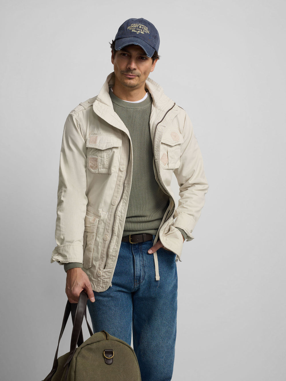 Parka à patchs de pierre