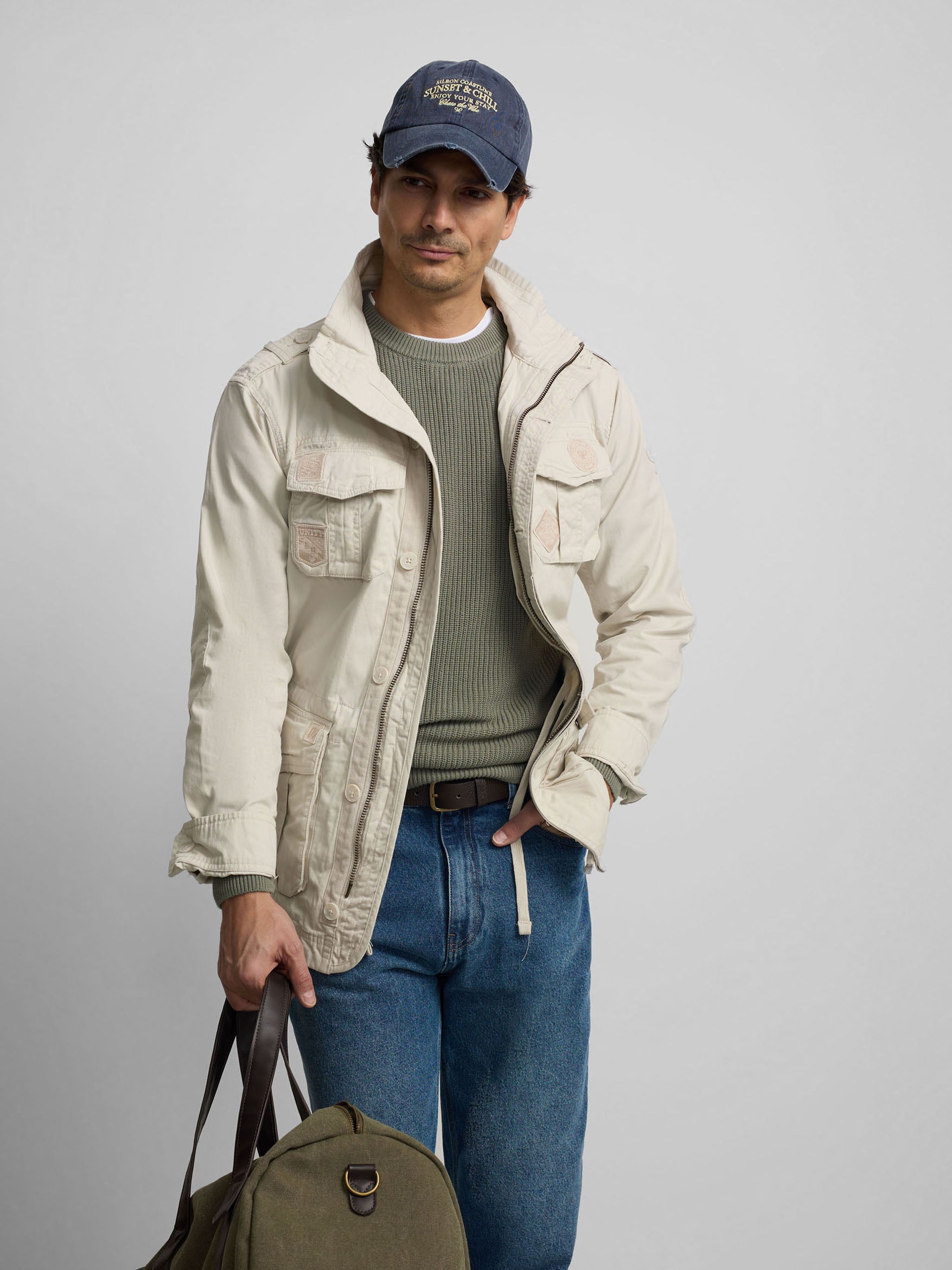 Parka à patchs de pierre