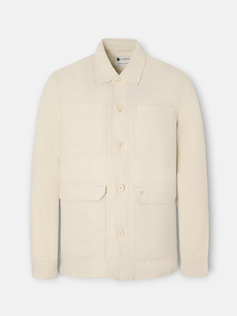 Sobrecamisa lino beige medio