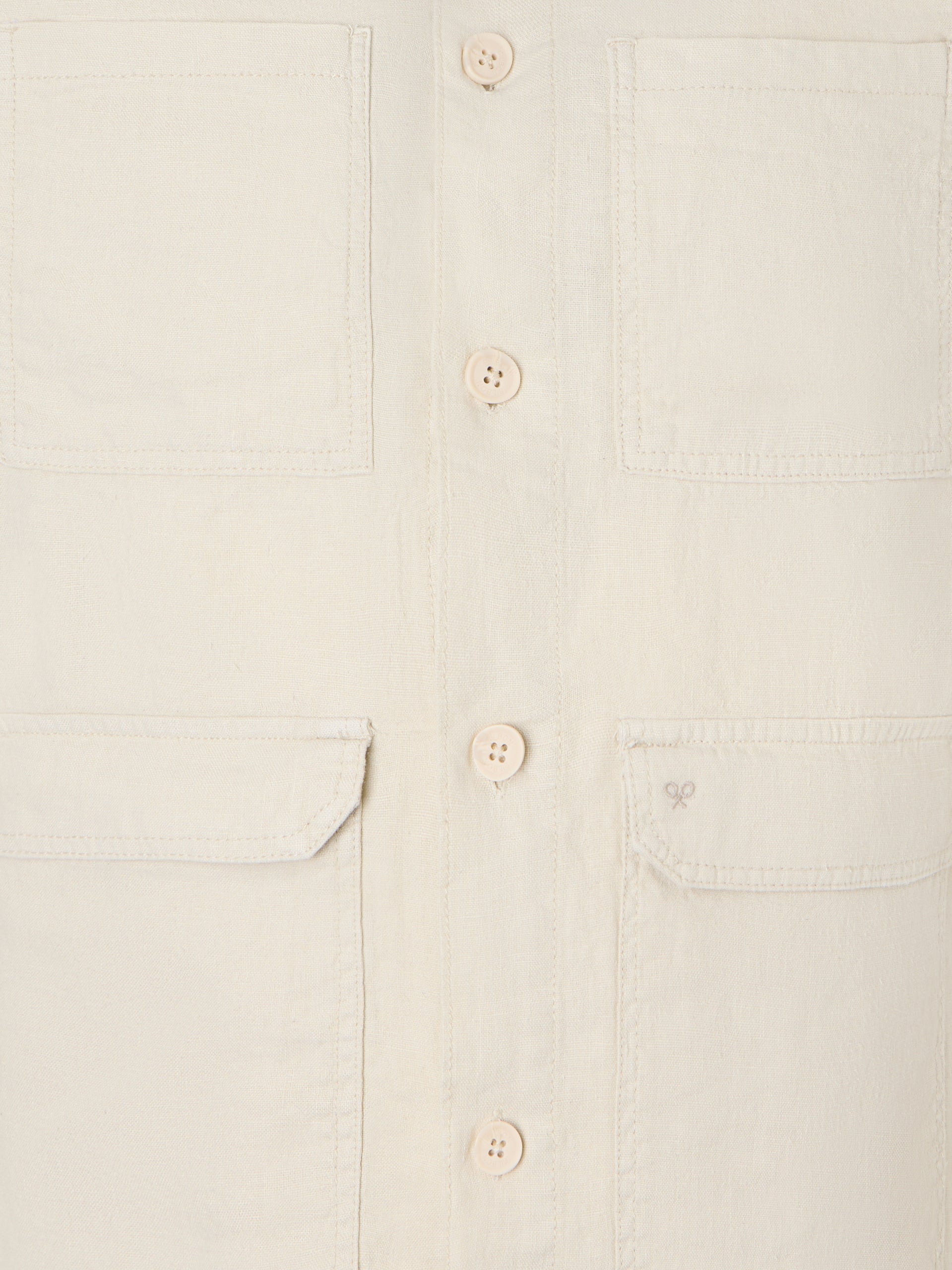 Sobrecamisa lino beige medio