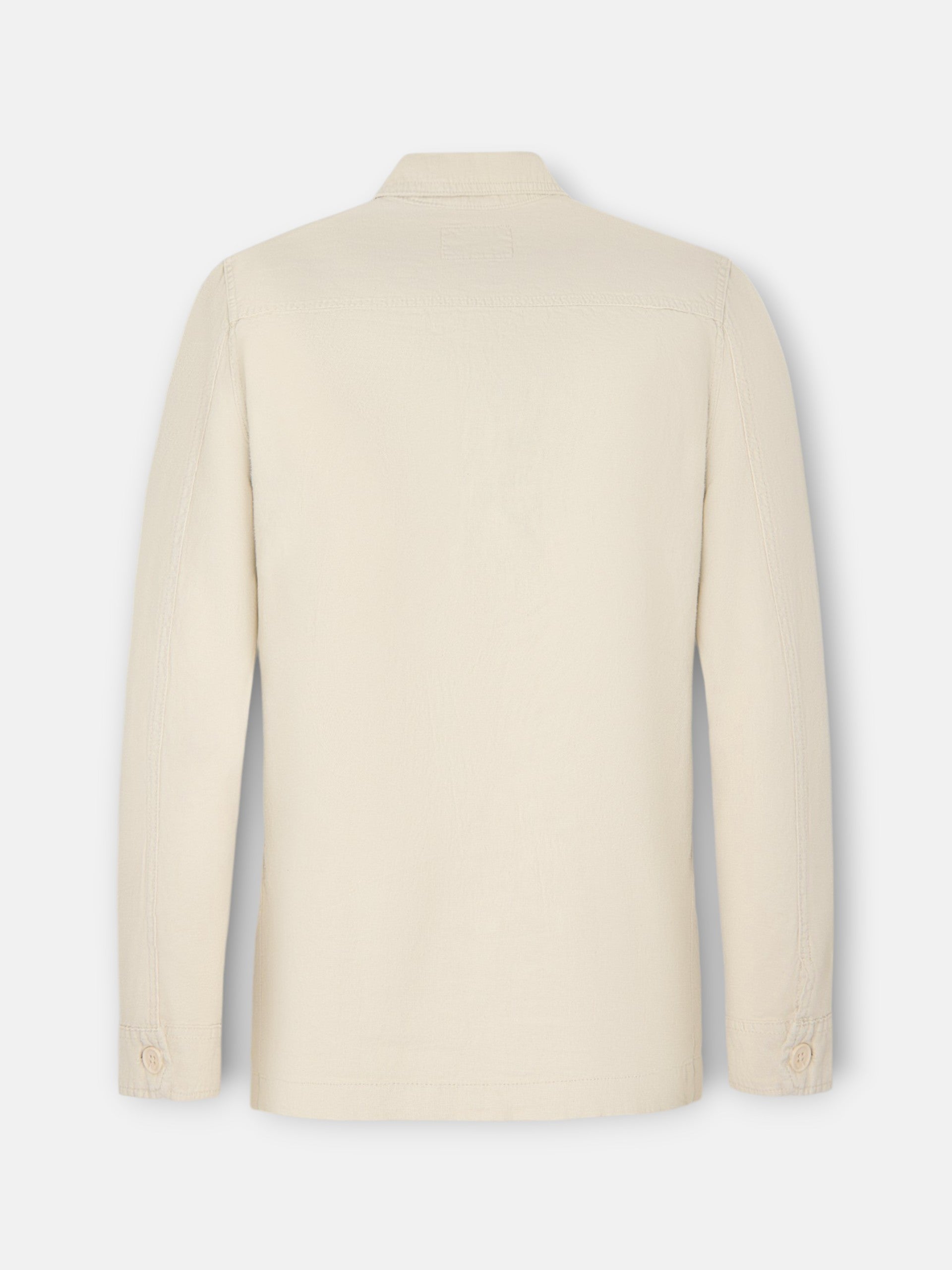Sobrecamisa lino beige medio