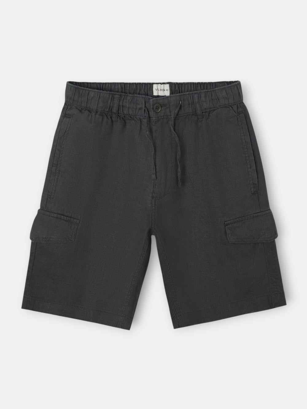 Bermuda en lin avec poche verte