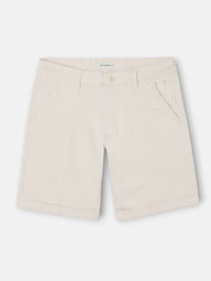 Beige line Bermuda shorts