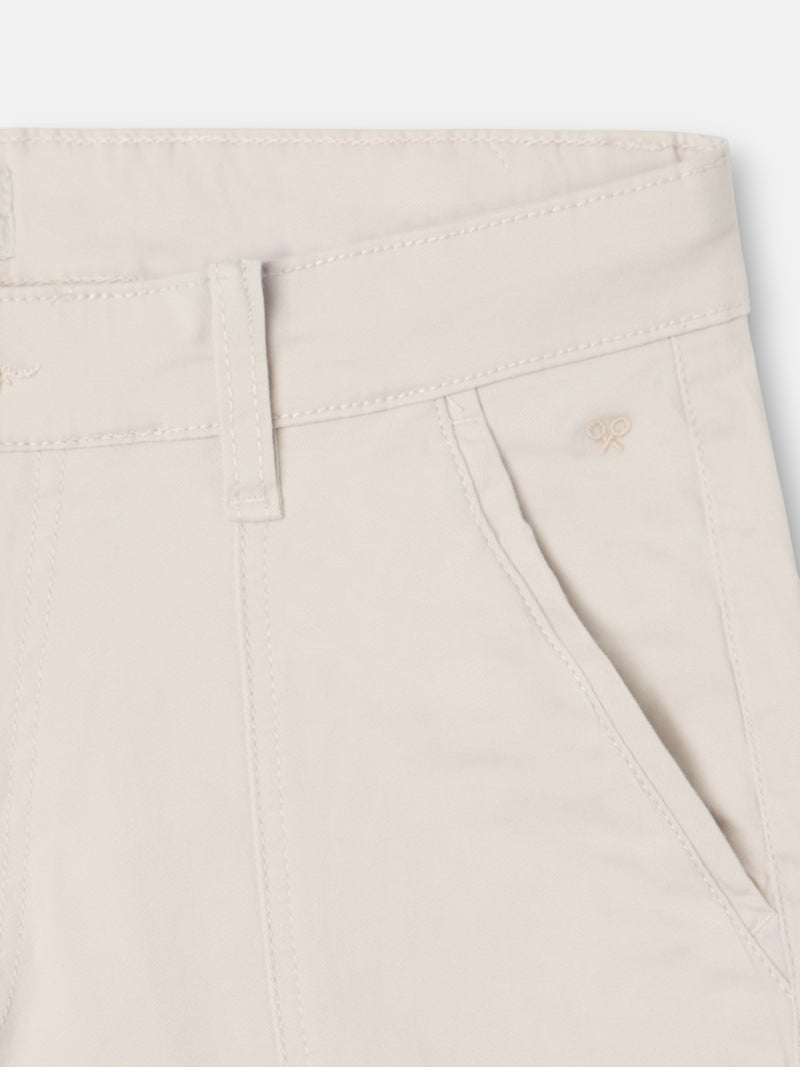 Beige line Bermuda shorts