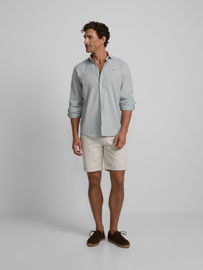 Beige line Bermuda shorts