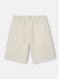 Linen Bermuda shorts with stone pocket