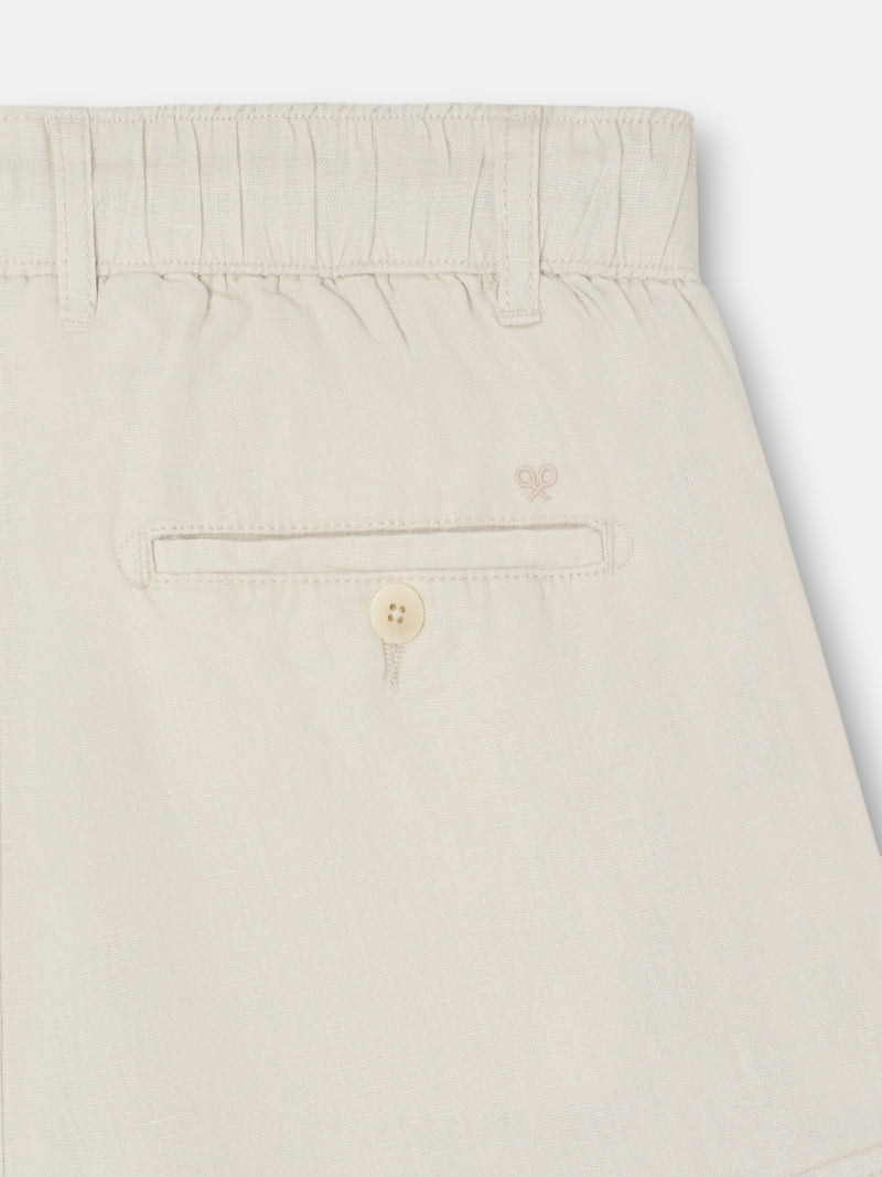Linen Bermuda shorts with stone pocket