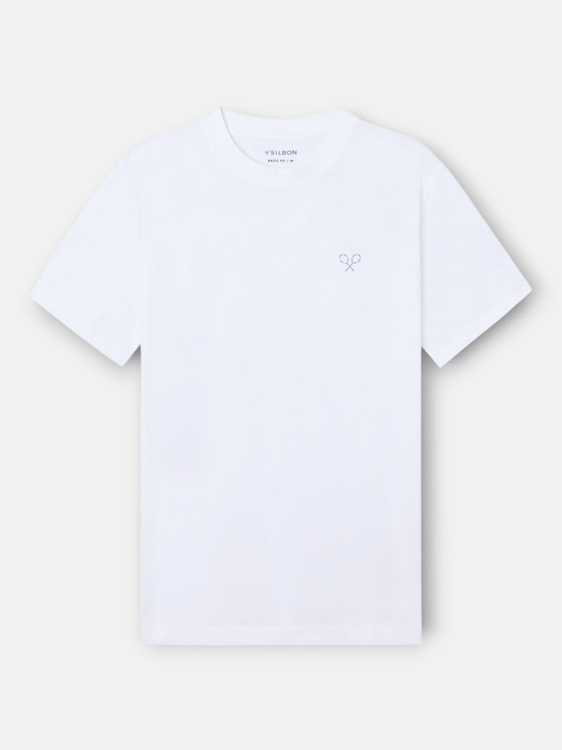 T-shirt blanche avec lettrage raquettes