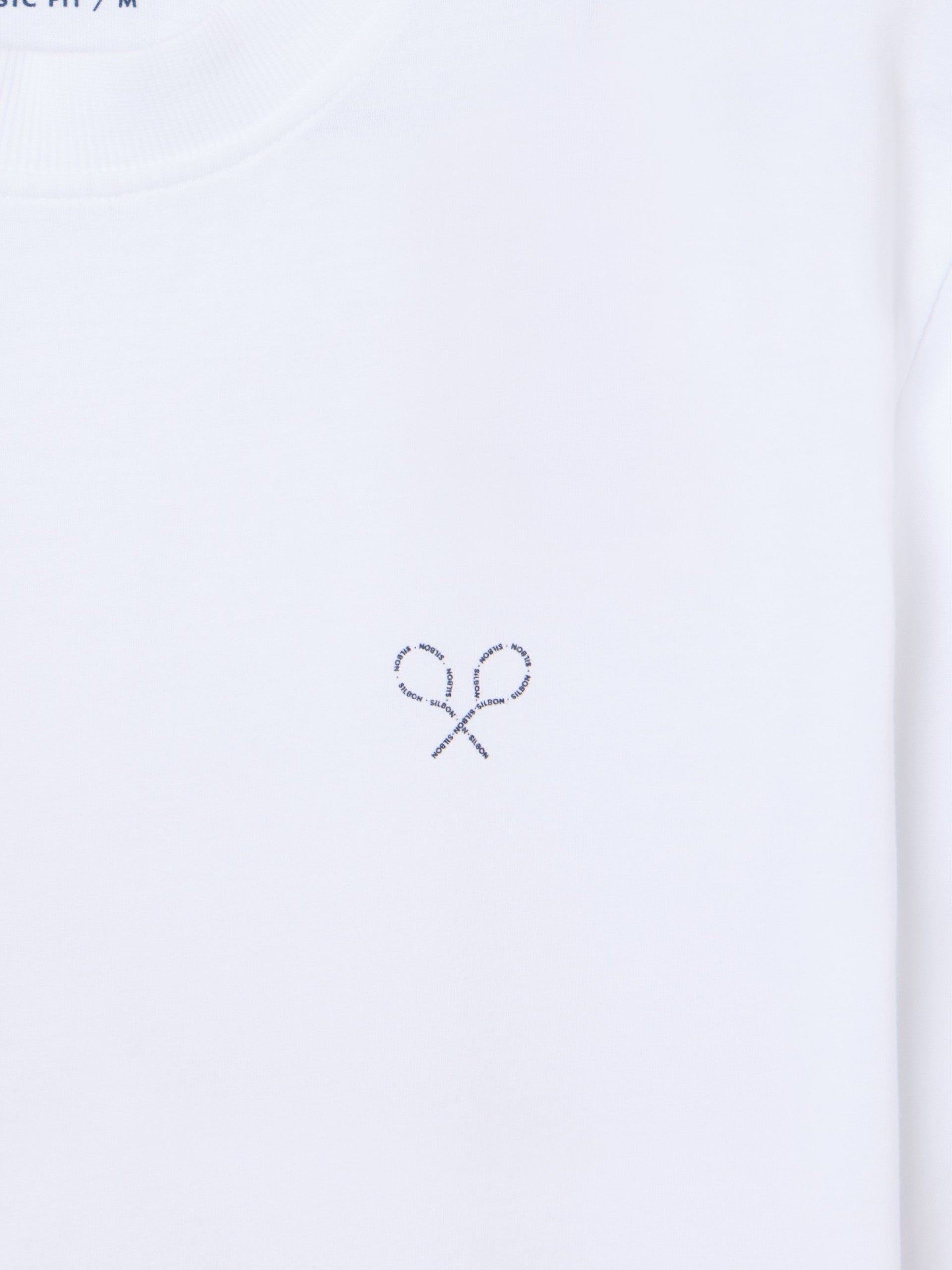 Camiseta raquetas lettering blanca