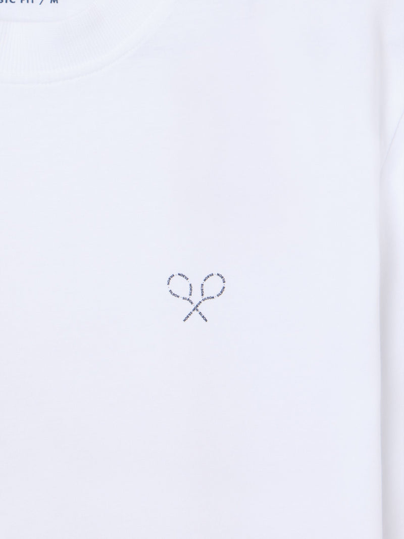 T-shirt blanche avec lettrage raquettes