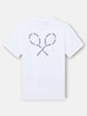 Camiseta raquetas lettering blanca