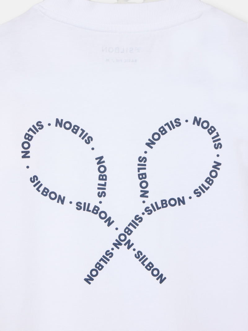 T-shirt blanche avec lettrage raquettes