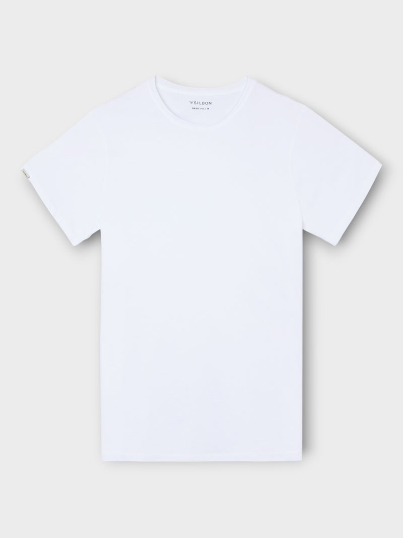 White roll-neck t-shirt