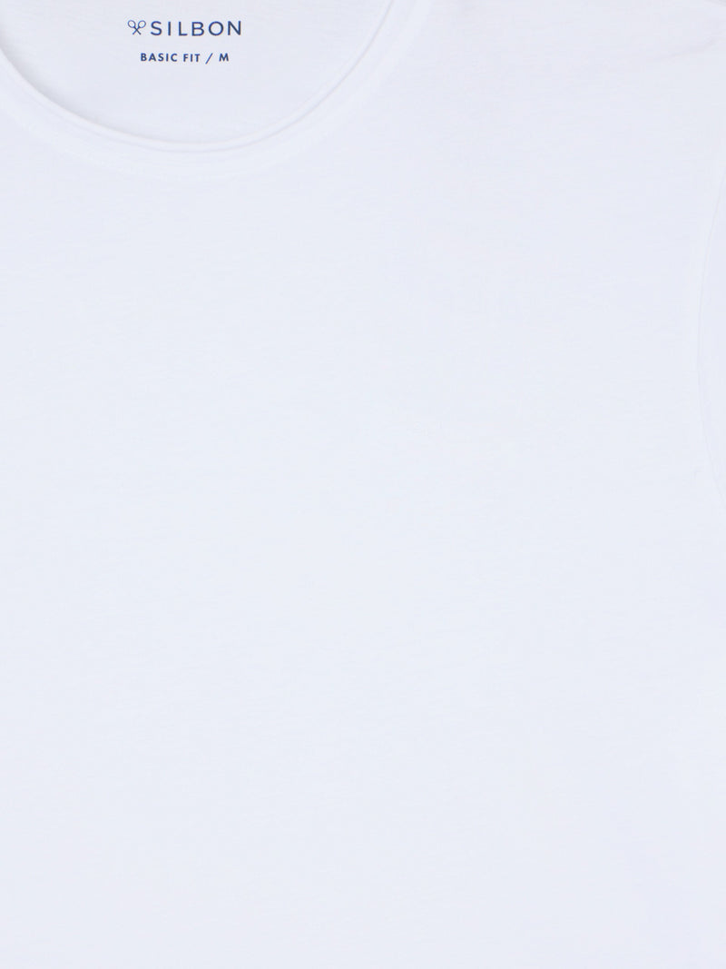 White roll-neck t-shirt