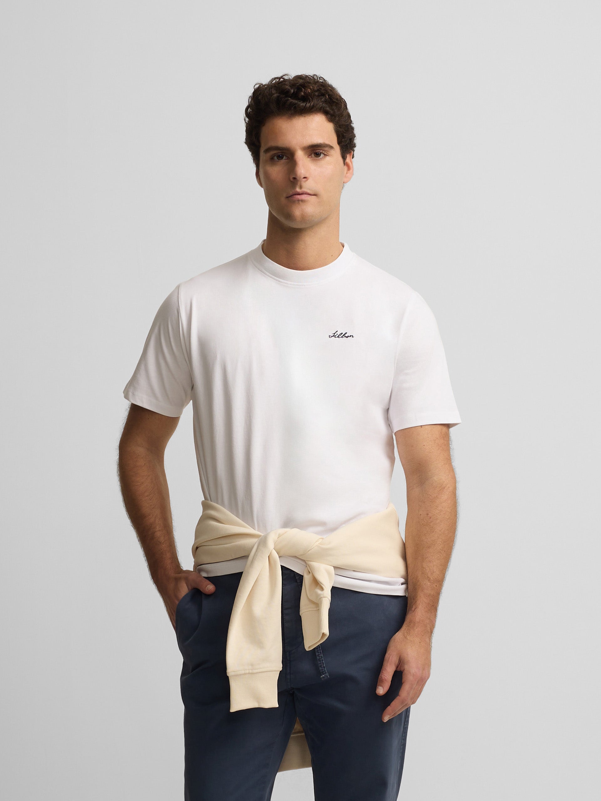 Camiseta hotel bleu blanca