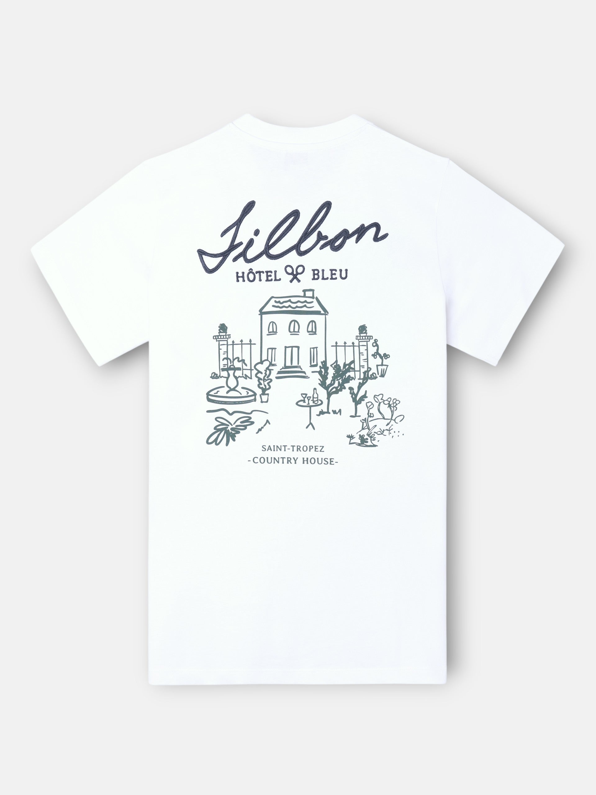 Camiseta hotel bleu blanca