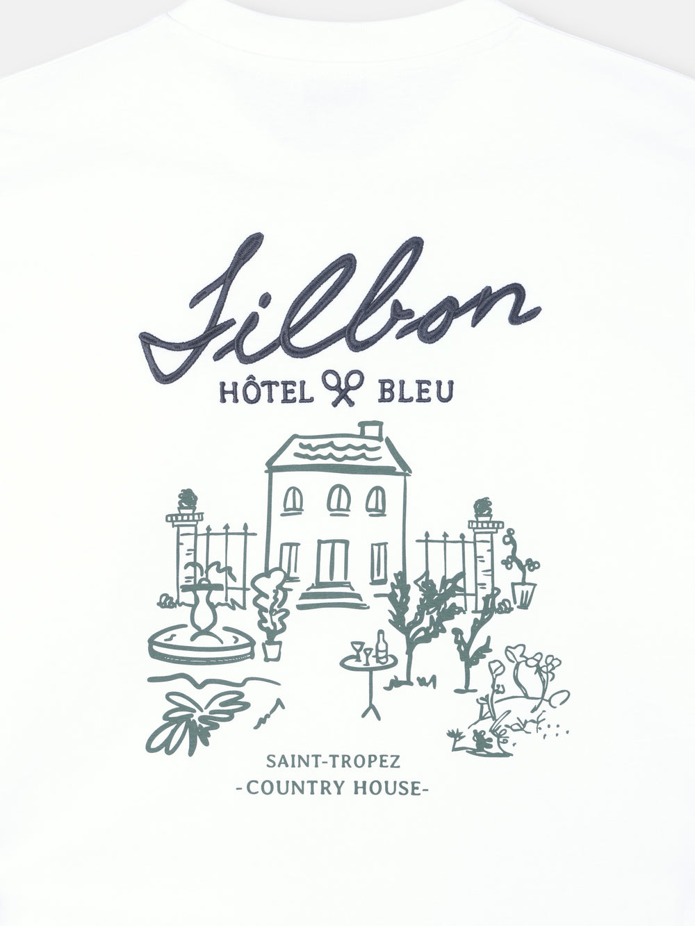 Camiseta hotel bleu blanca