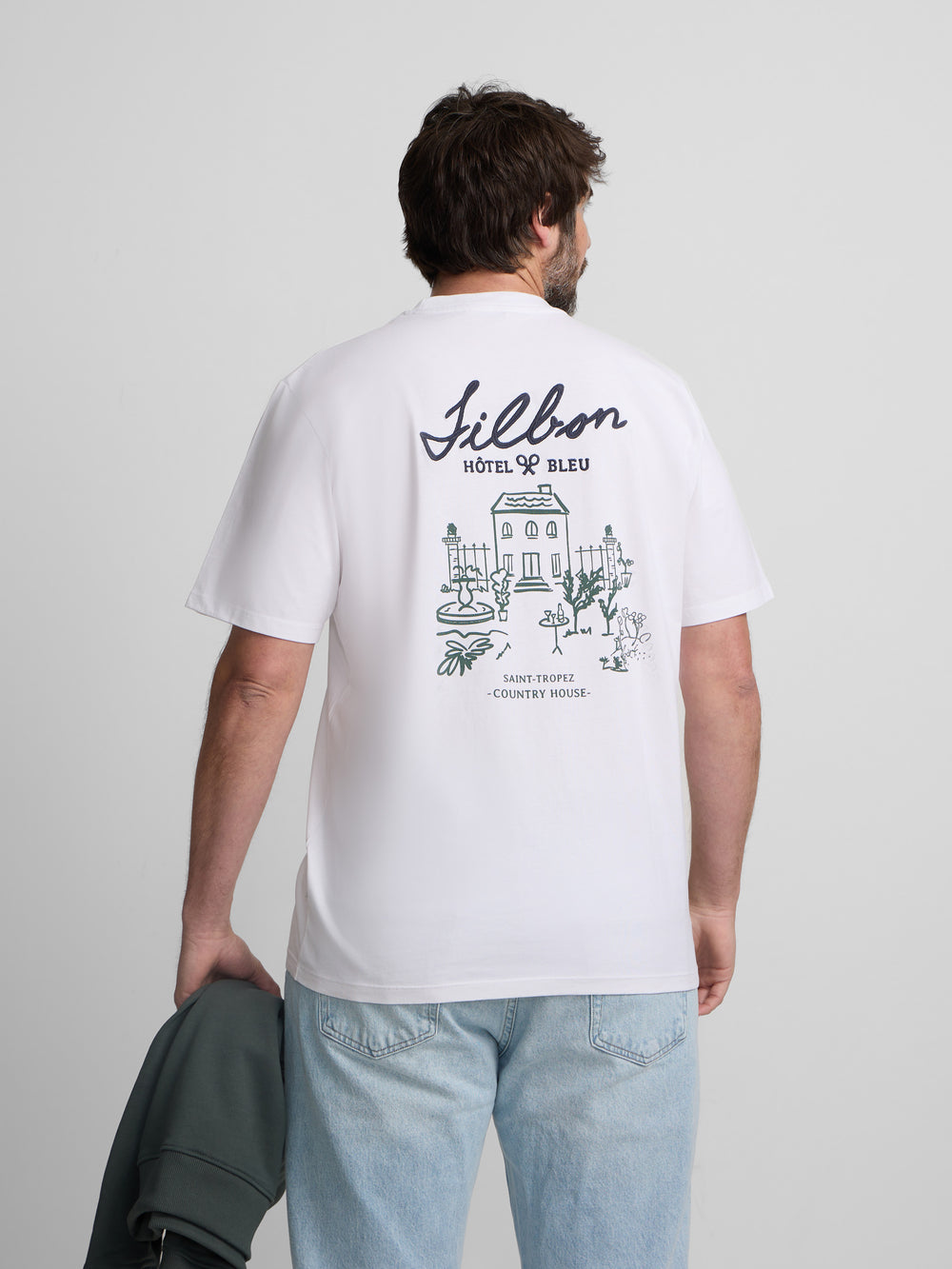 Camiseta hotel bleu blanca
